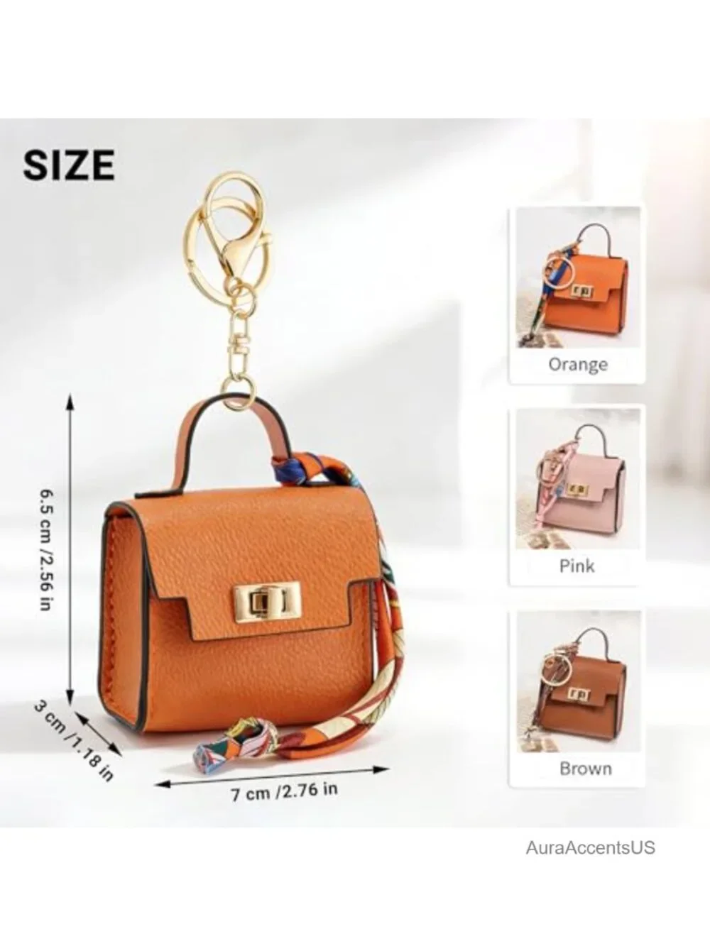 Vintage Style Mini Backpack Keychain PU Leather Coin Purse Key Holder Twist